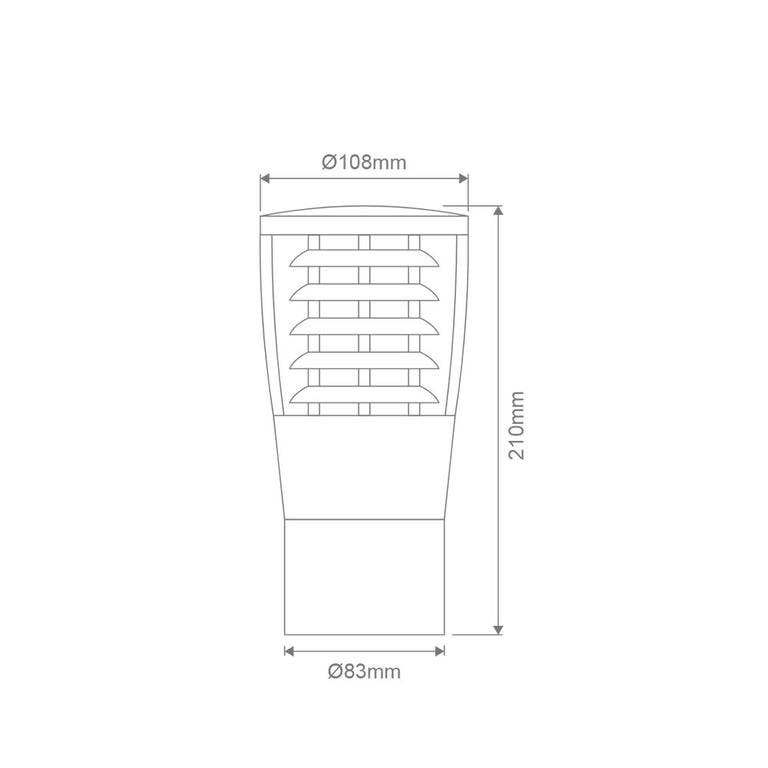 BL-300 1 Light Bollard Head Silver - 10720