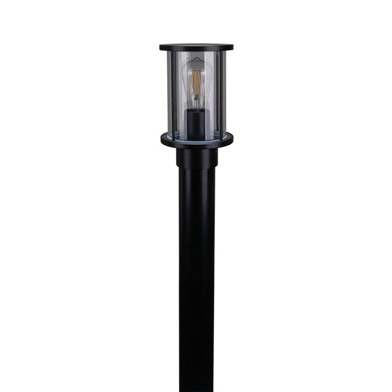 BL-400 Bollard Head With 1 Metre Post Black / Clear - 10682