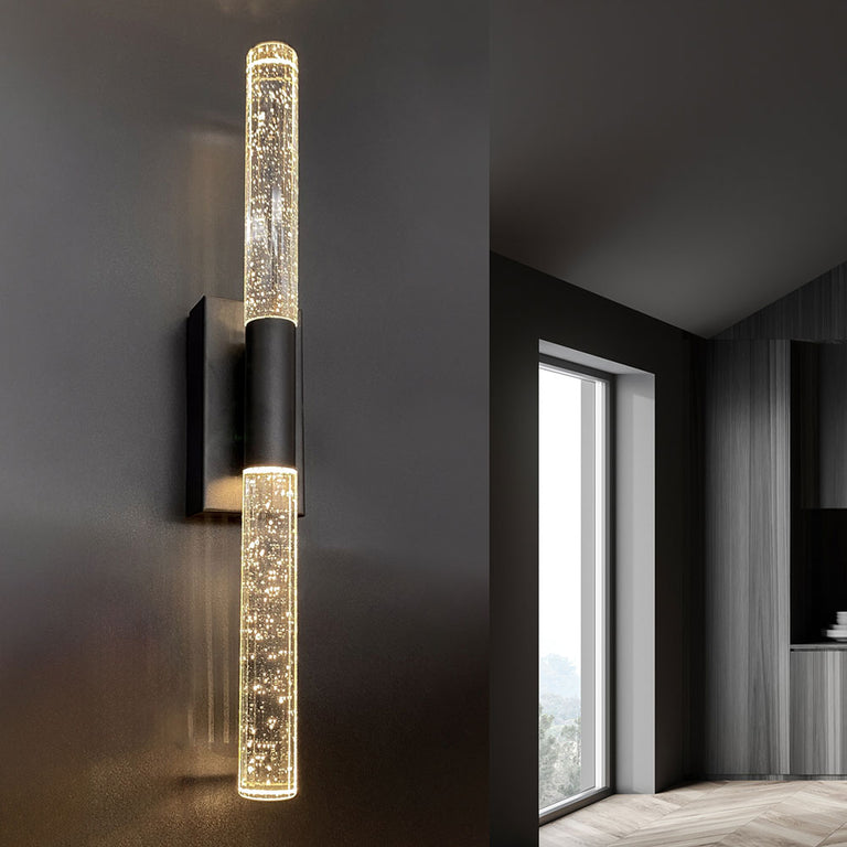 Raindrop 2 Light LED Wall Light Black