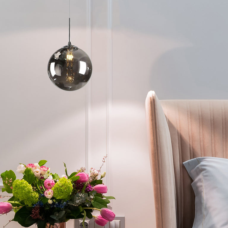 Bubbles 1 Light Pendant Black / Smoke
