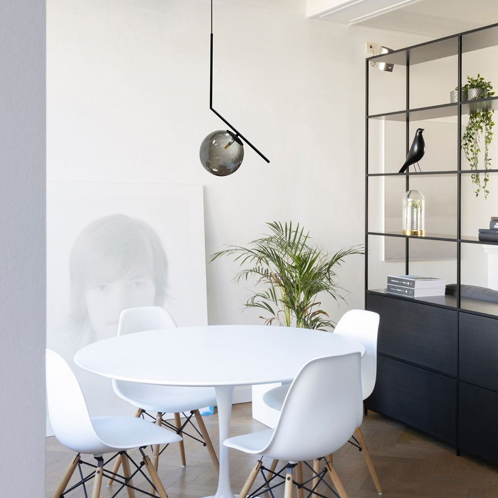 Luna 1 Light Pendant Black / Smoke
