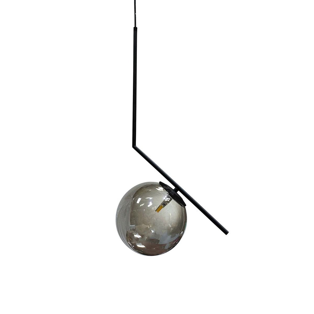 Luna 1 Light Pendant Black / Smoke