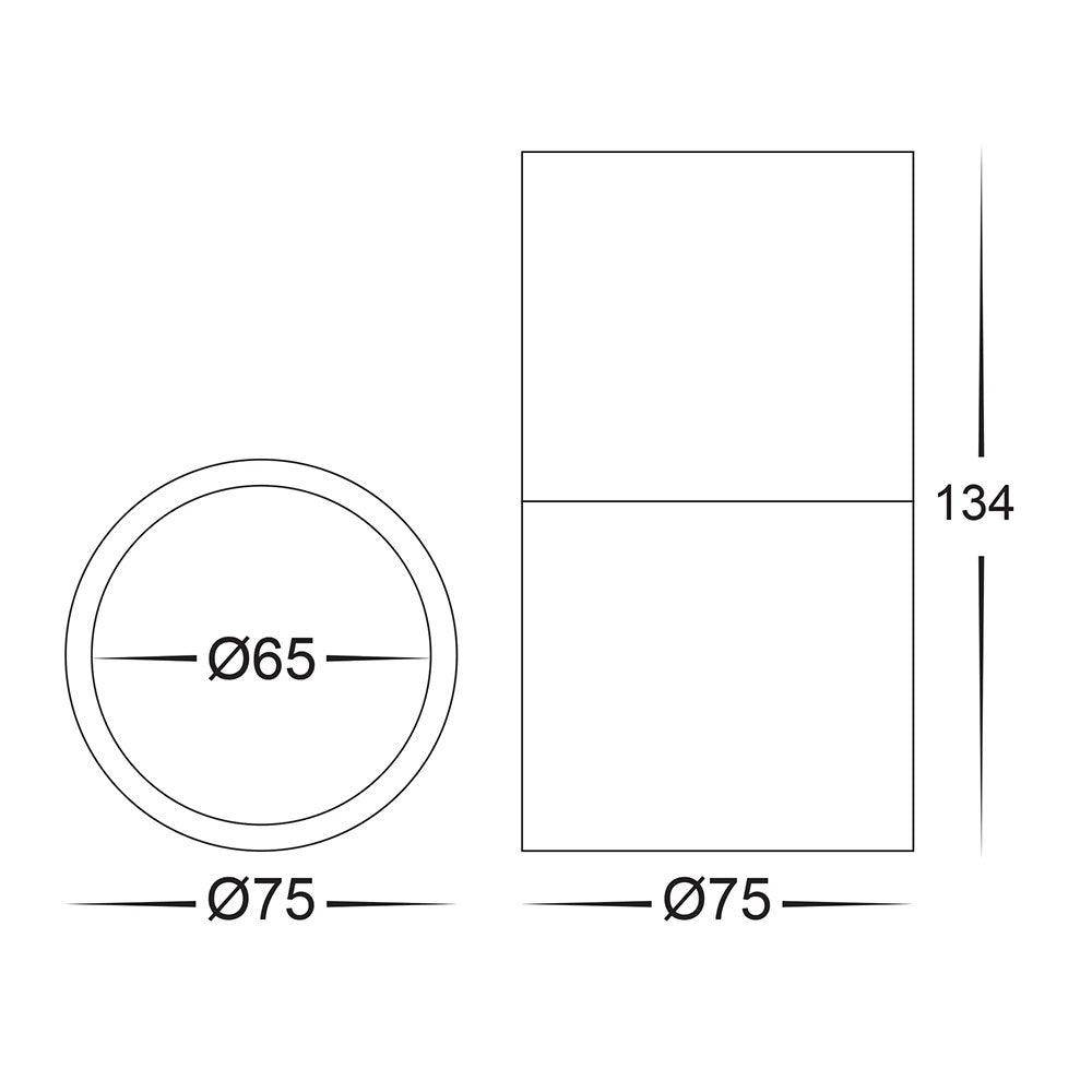 Nella 7W CCT 12V DC LED Surface Mounted Downlight & Extension Black - HV5802T-BLK-EXT-12V
