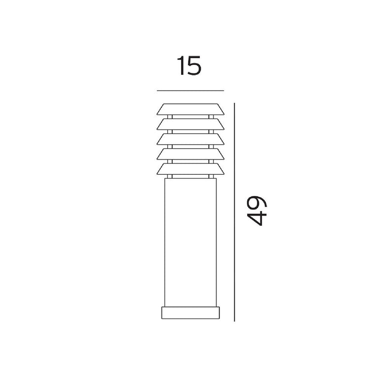 Alta 490mm Bollard Galvanized Steel - NLYS.293GA