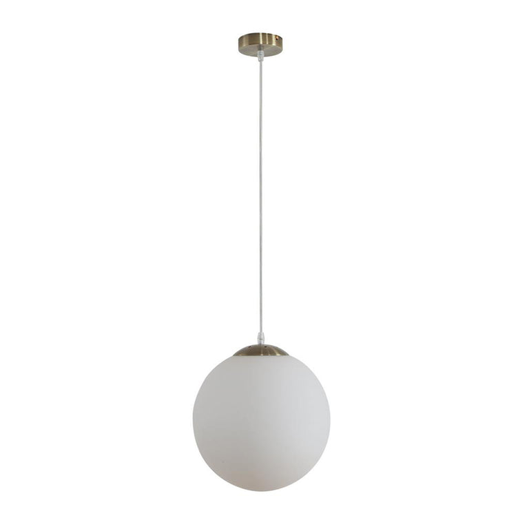 Bubble-300 Opal Glass Pendant Antique Brass - 31491