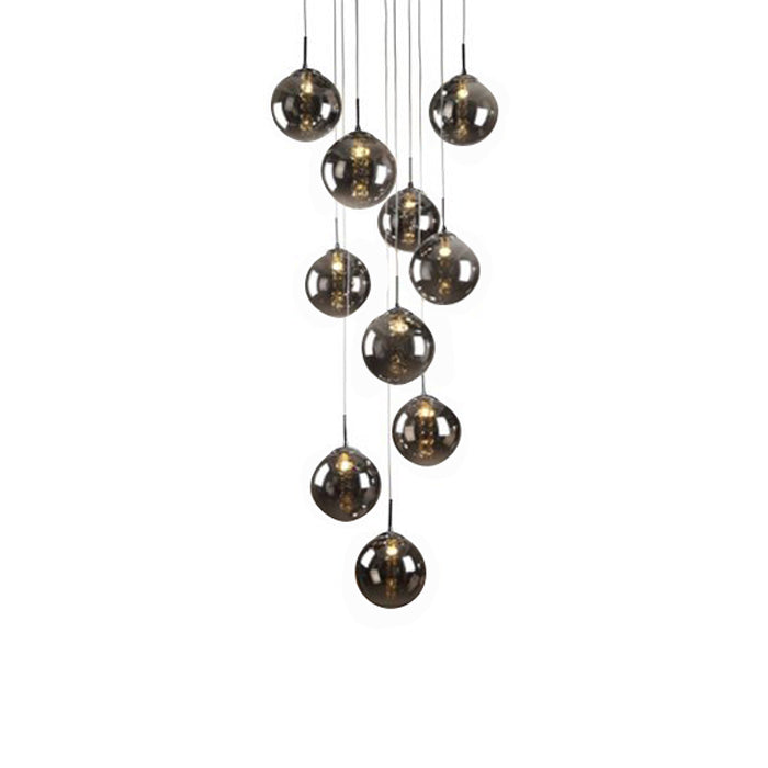 Bubbles 10 Light Pendant Black / Smoke