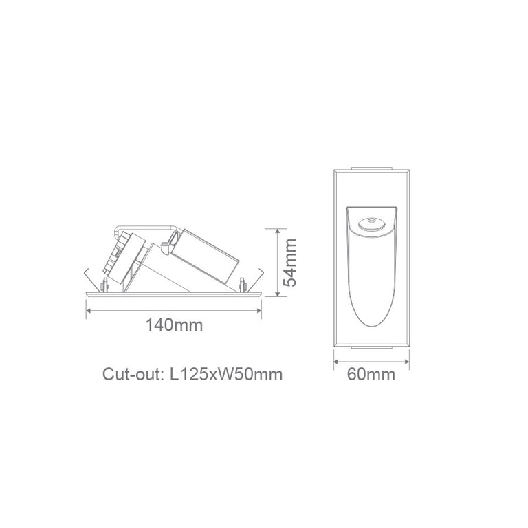 Camino 3W 240V IP54 Dimmable Rectangular Steplight White / Tri-Colour - 21763