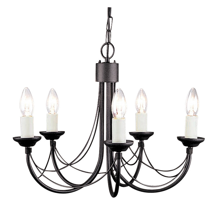 Carisbrooke 5 Light Chandelier Black - CB5-BLACK