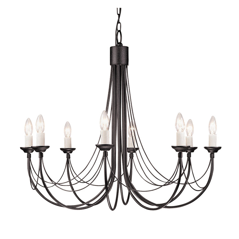 Carisbrooke 8 Light Chandelier Black - CB8-BLACK