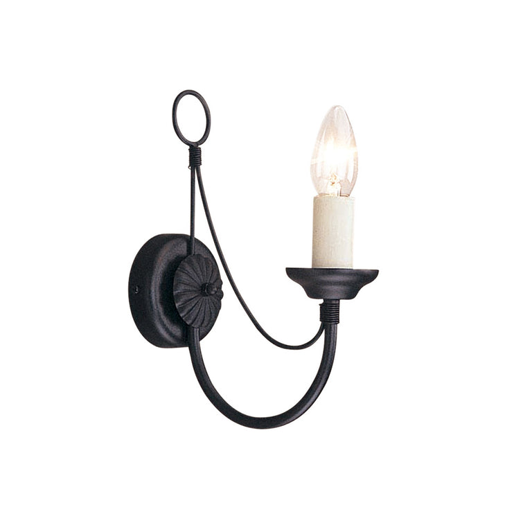 Carisbrooke 1 Light Wall Light Black - CB1-BLACK