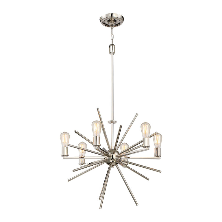 Carnegie 6 Light Chandelier Imperial Silver - QZ-CARNEGIE6-IS