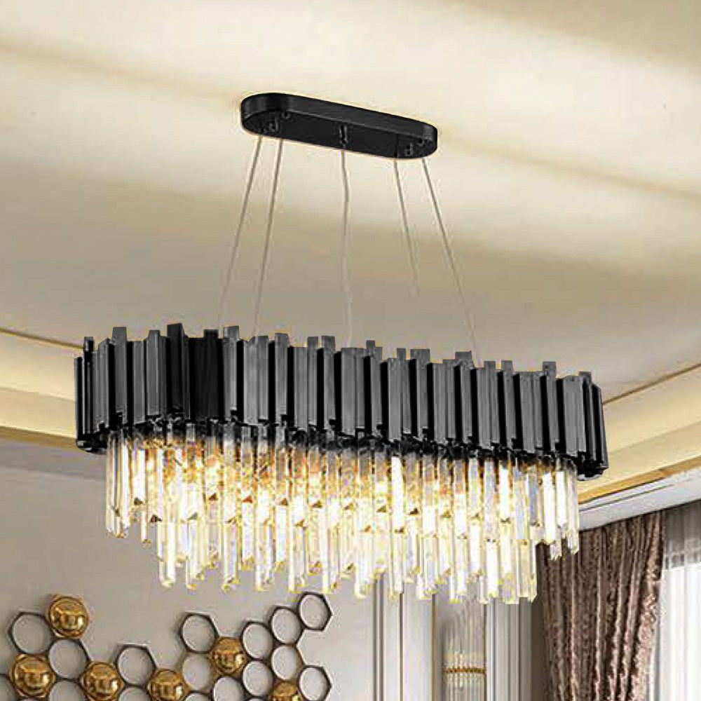 Carrie 11 Light Crystal Pendant Chandelier Black