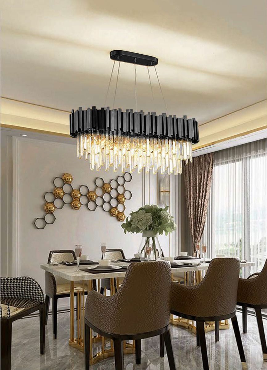 Carrie 11 Light Crystal Pendant Chandelier Black