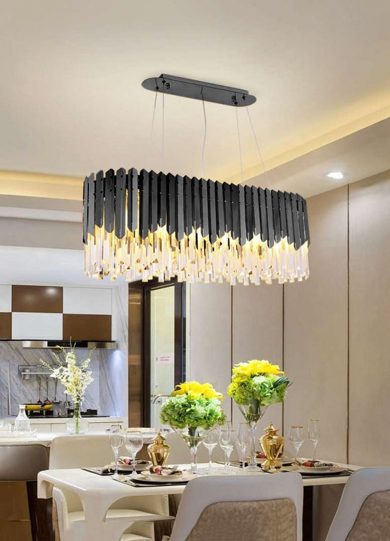 Carter 14 Light Crystal Pendant Chandelier Black