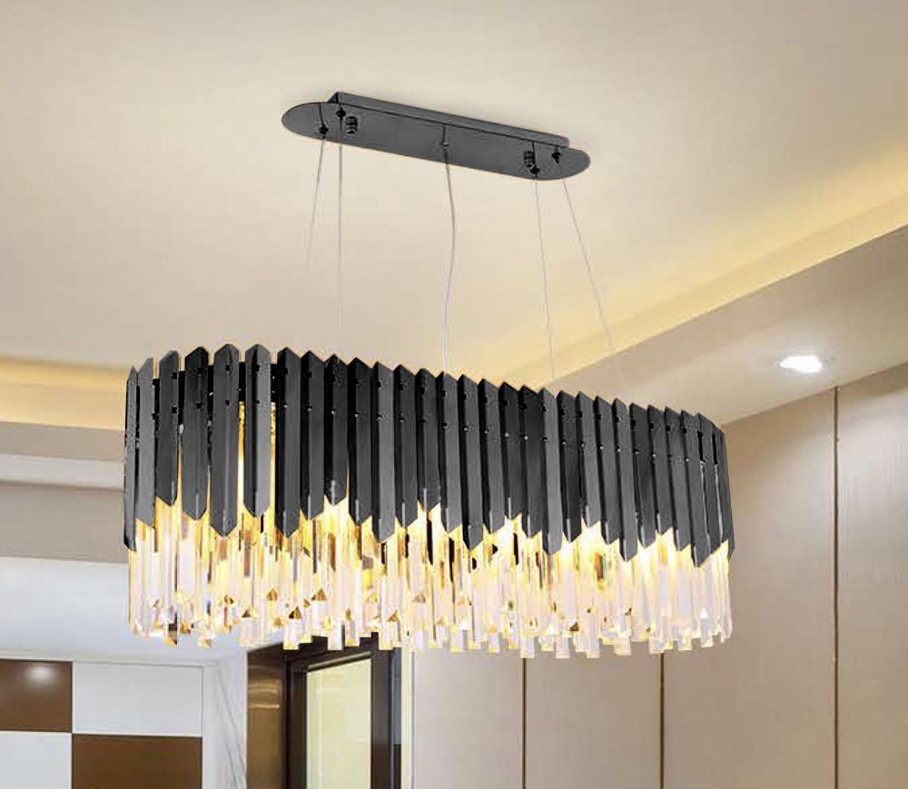 Carter 14 Light Crystal Pendant Chandelier Black