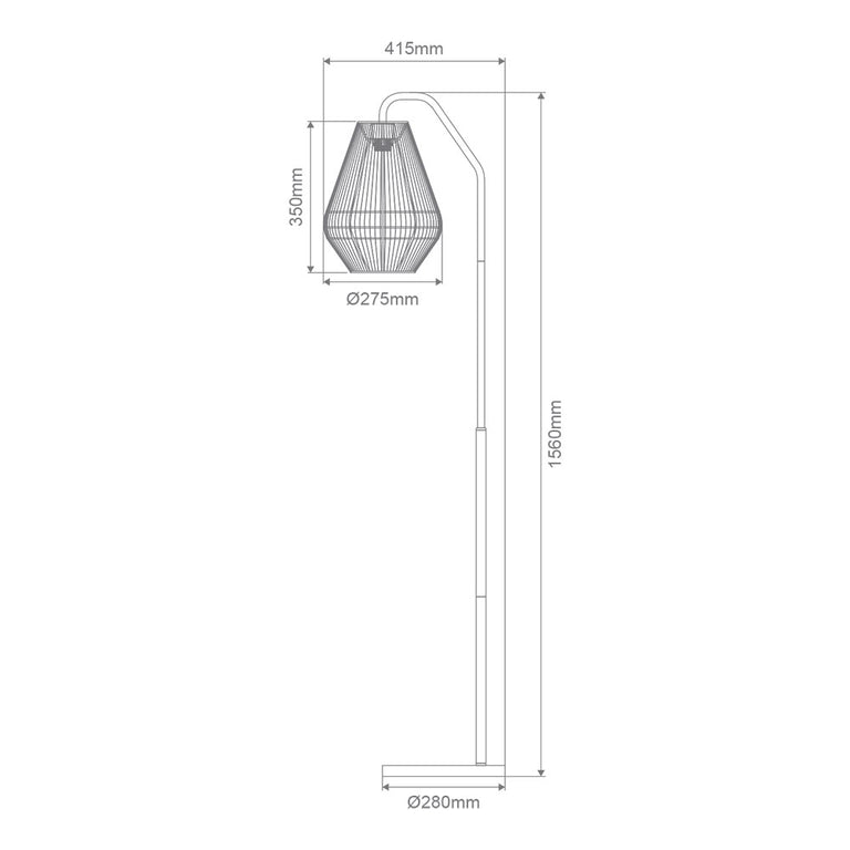 Carter-FL Paper Rope Floor Lamp Natural - 23151