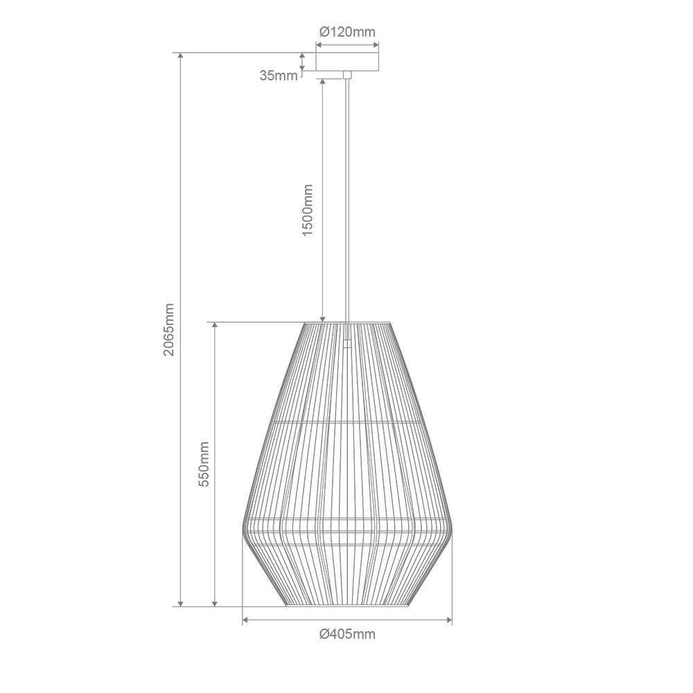 Carter-PDT Paper Rope Large Pendant Black - 23144