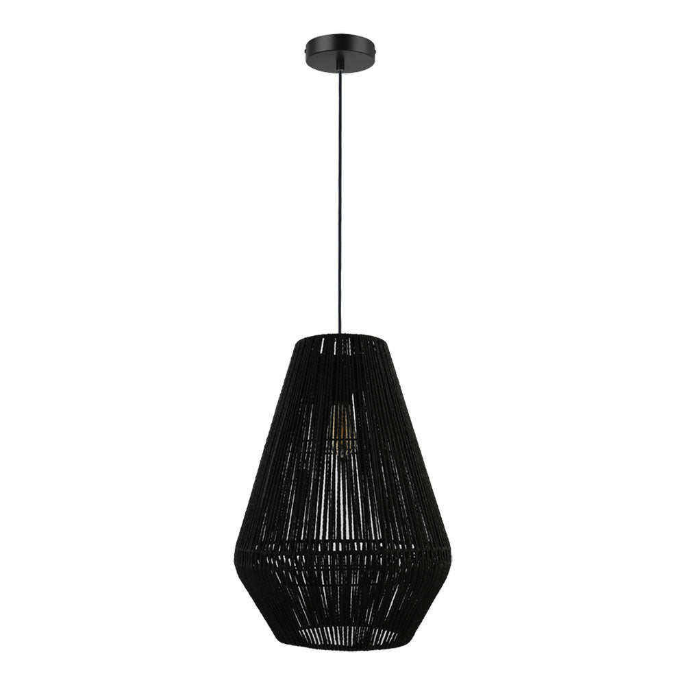 Carter-PDT Paper Rope Large Pendant Black - 23144