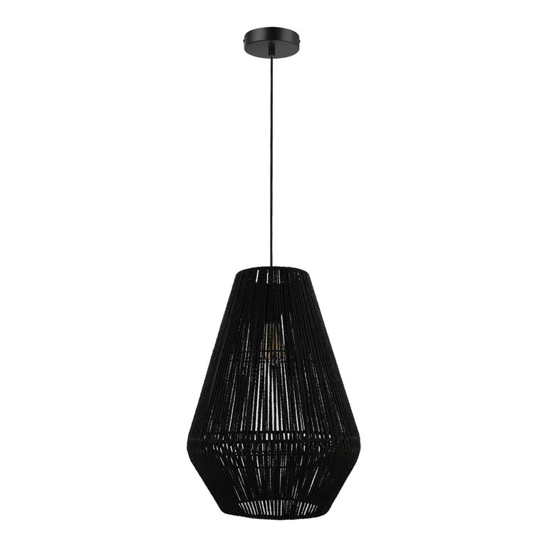 Carter-PDT Paper Rope Large Pendant Black - 23144