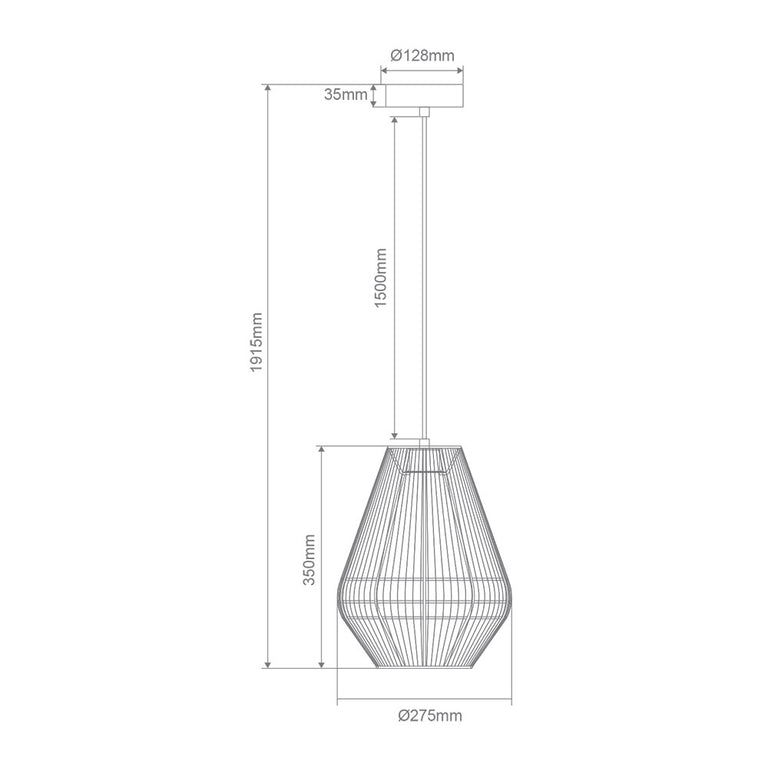 Carter-PDT Paper Rope Medium Pendant Black - 23142