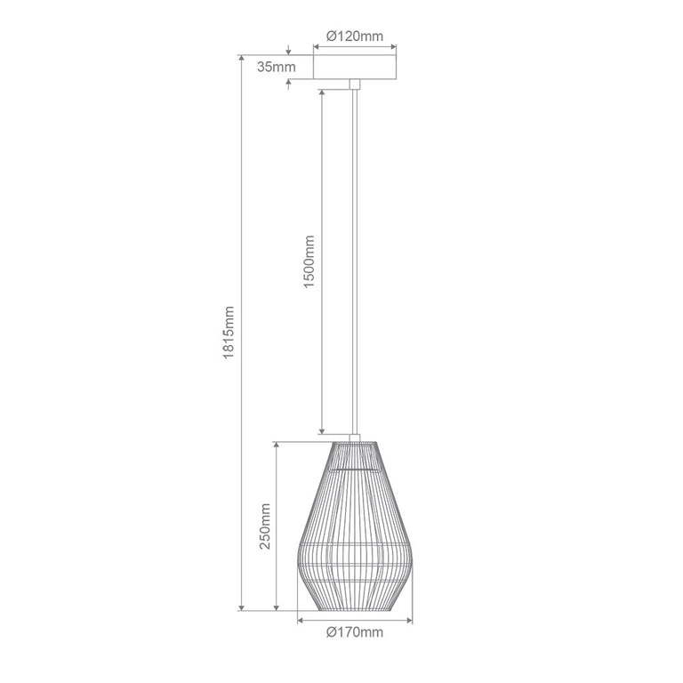 Carter-PDT Paper Rope Small Pendant Natural - 23141