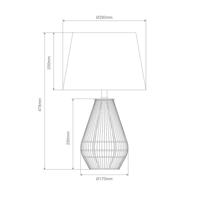 Carter-TL Paper Rope Table Lamp Black - 23146