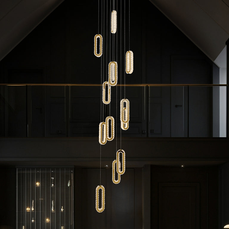 Chanel 13 Light LED Pendant Gold / Tri-Colour