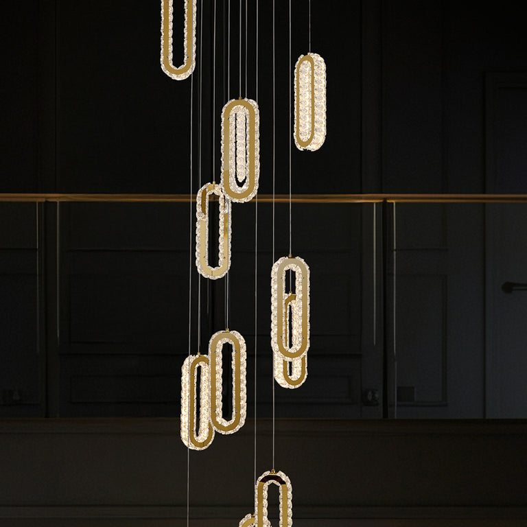 Chanel 13 Light LED Pendant Gold / Tri-Colour