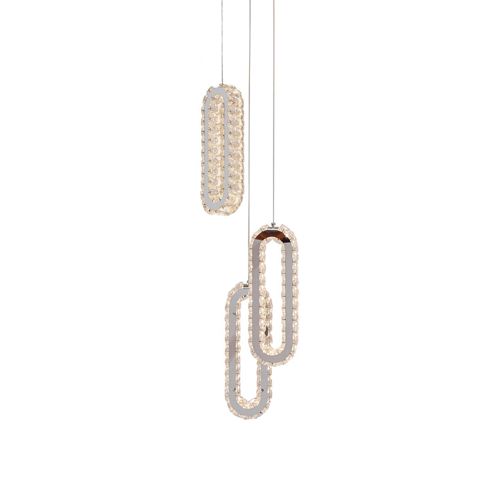 Chanel 3 Light LED Pendant Chrome / Tri-Colour