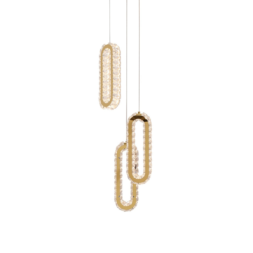 Chanel 3 Light LED Pendant Gold / Tri-Colour