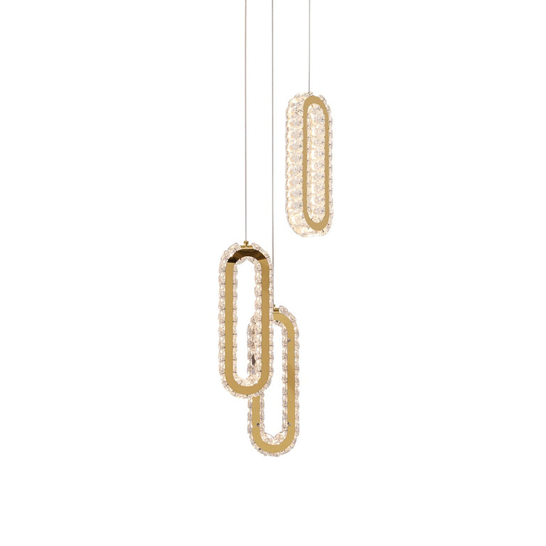 Chanel 3 Light LED Pendant Gold / Tri-Colour