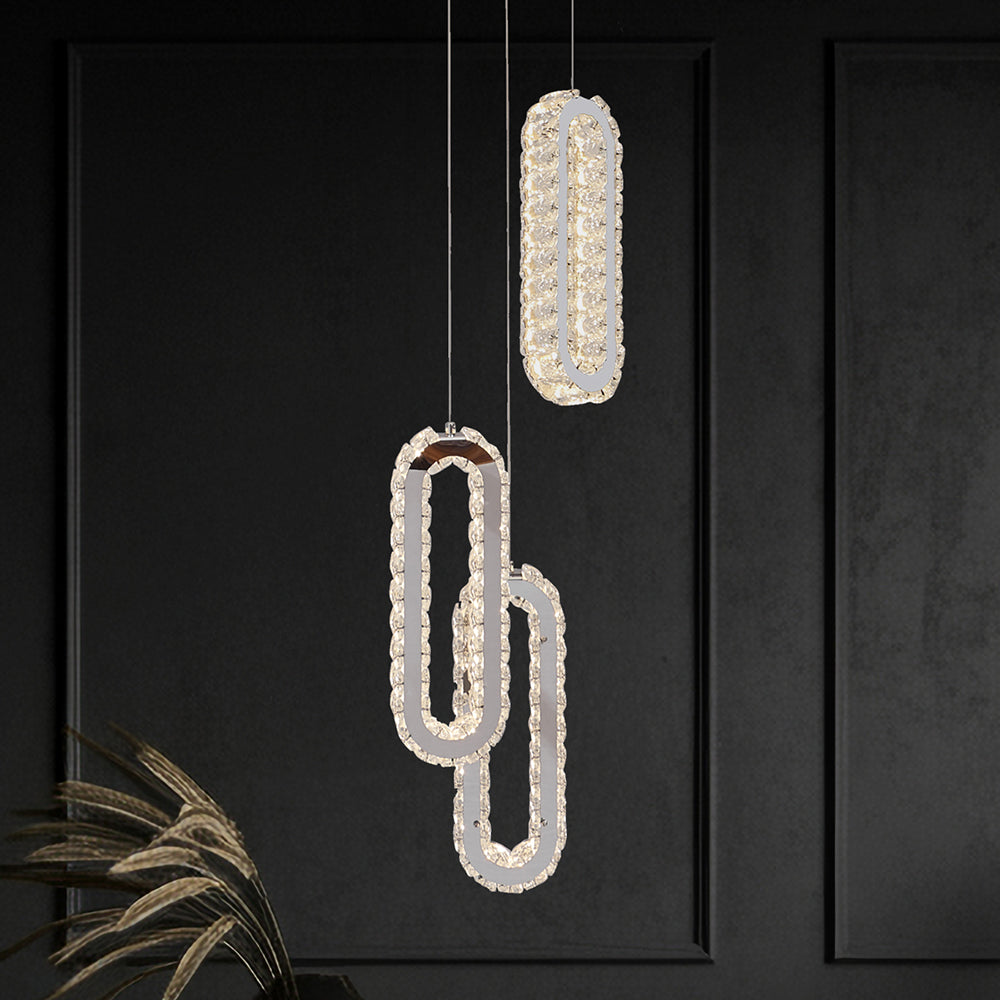 Chanel 3 Light LED Pendant Chrome / Tri-Colour
