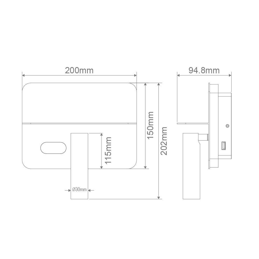 Charge-02 Adjustable 4.5W Dimmable LED USB Charge Wall Light White / Warm White - 22698