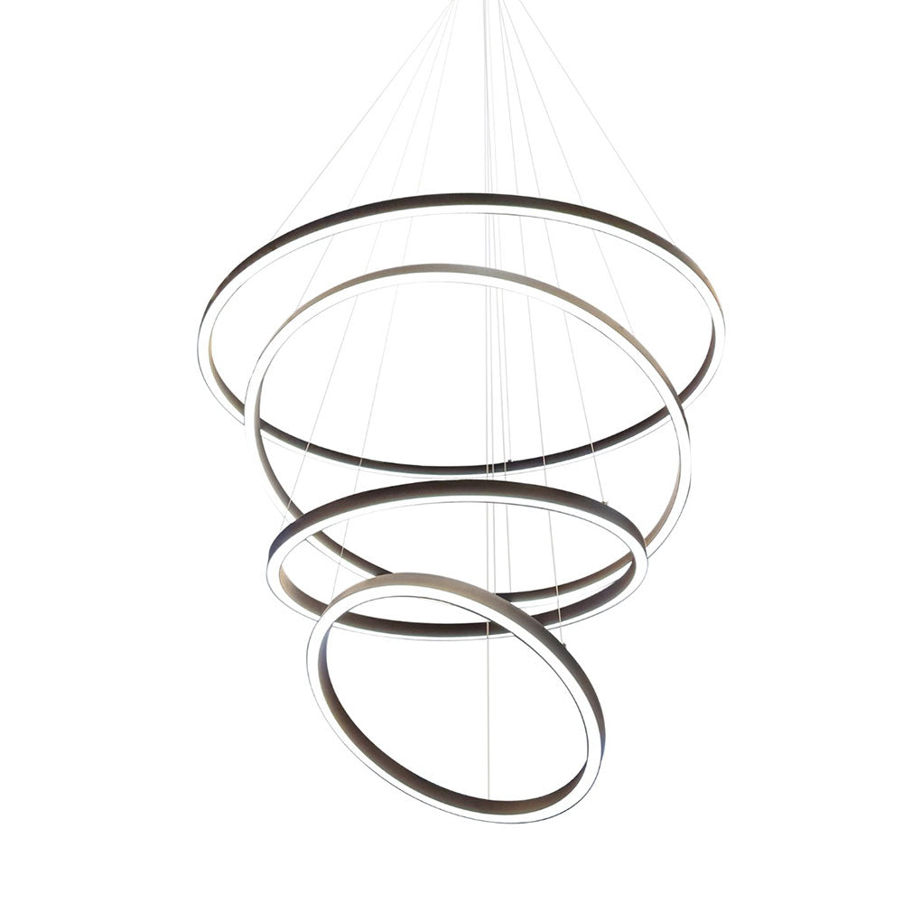 Circle Light Down 4 Tier LED Pendant 100/80/60/45 Black / Warm White