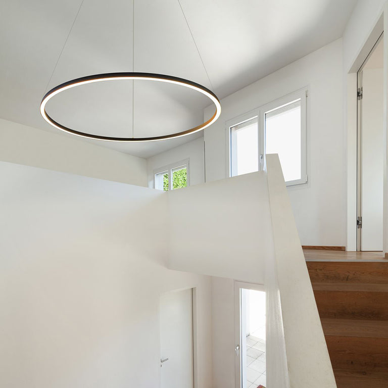 Circle Down 1000mm 72W LED Pendant Black / Warm White