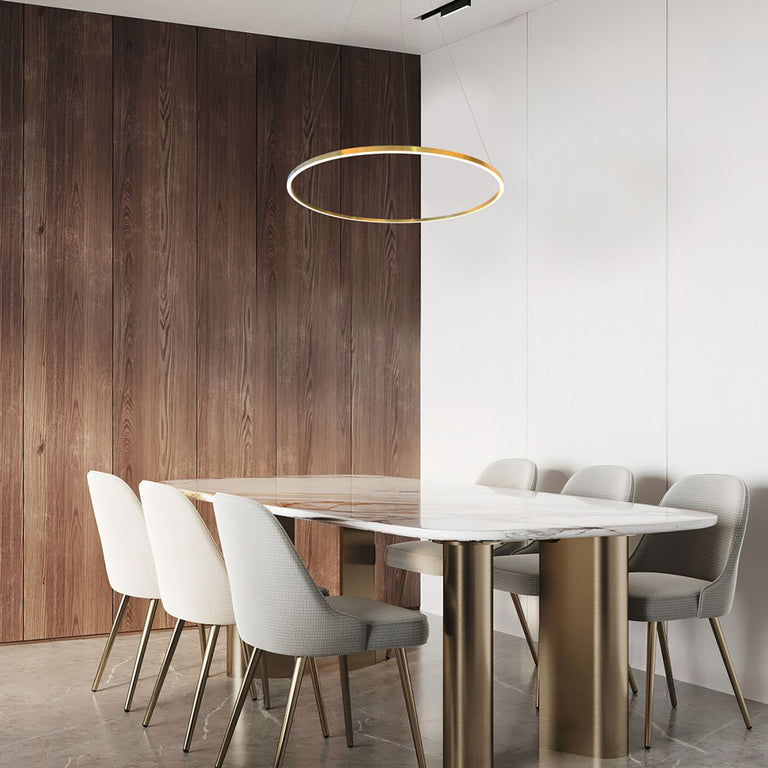 Circle Down 1200mm 92W LED Pendant Gold / Warm White