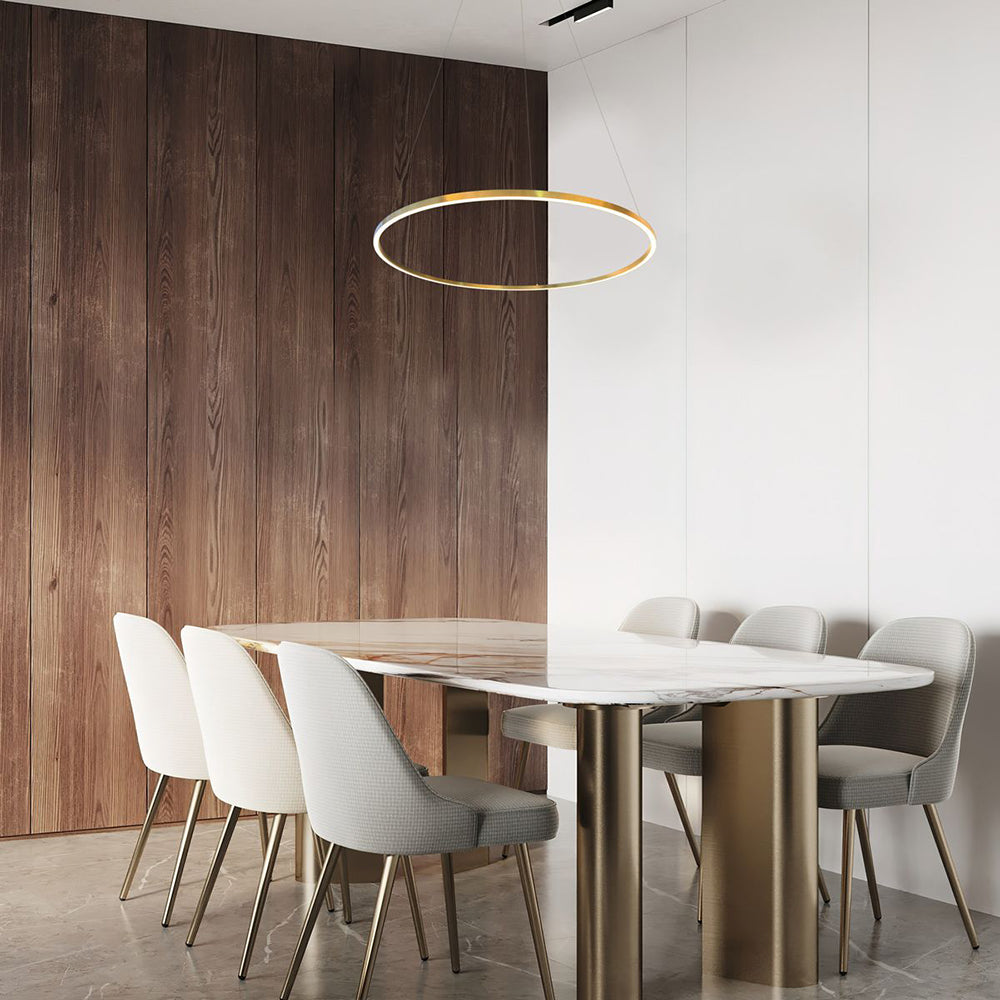 Circle Down 1200mm 92W LED Pendant Gold / Warm White