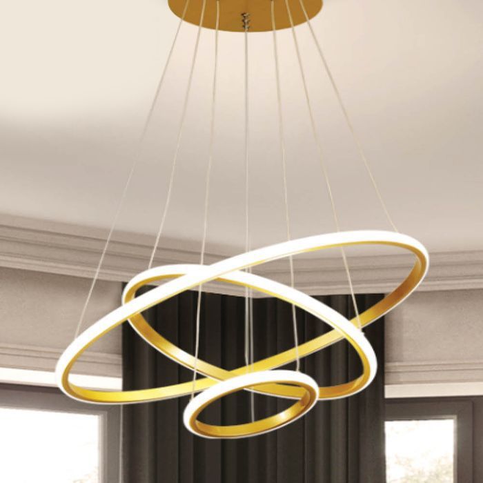Circle 3 Tier LED Pendant 80/60/40 Gold / Warm White