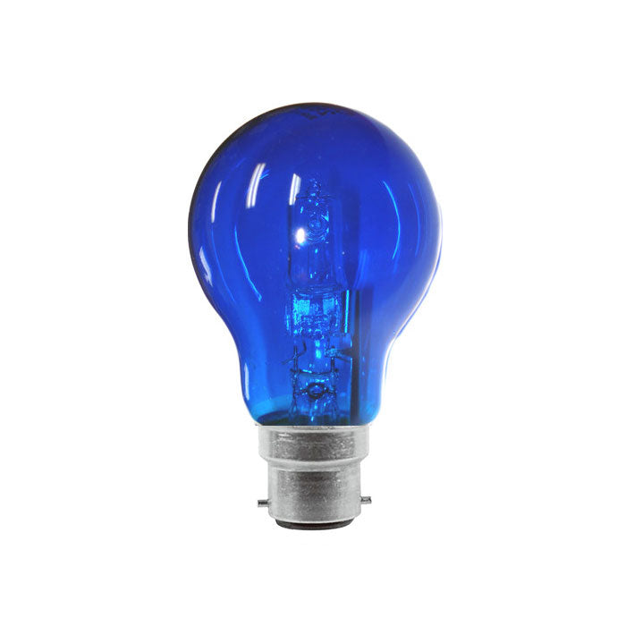 Halogen 28W Dimmable B22 Coloured Globe Blue - CLAHAGLS28WBCB