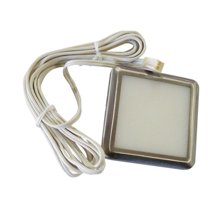 LED Cabinet Light Square 12V DC Satin Chrome / Cool White - CLALEDSQSCUBCW