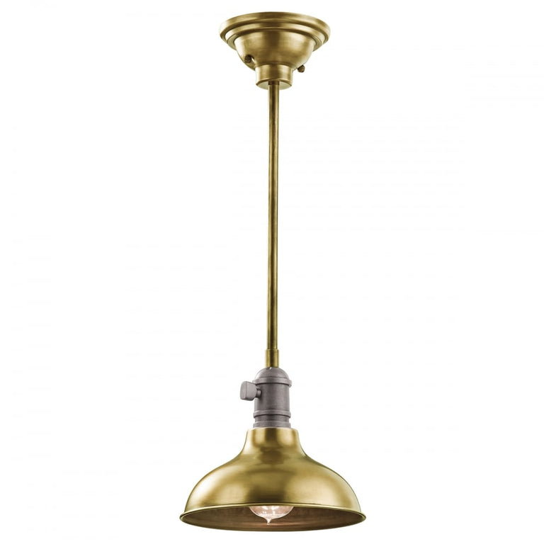 Cobson 1 Light Mini Pendant Natural Brass - KL/COBSON/MP/BR