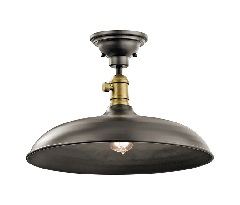 Cobson 1 Light Semi Flush Olde Bronze - KL/COBSON/P/OZ