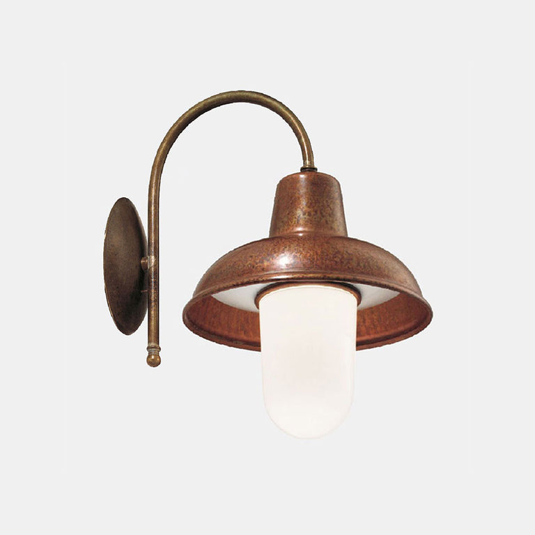 Contrada Curved Arm Wall Light With White Glass IP44 - 243.26.ORB