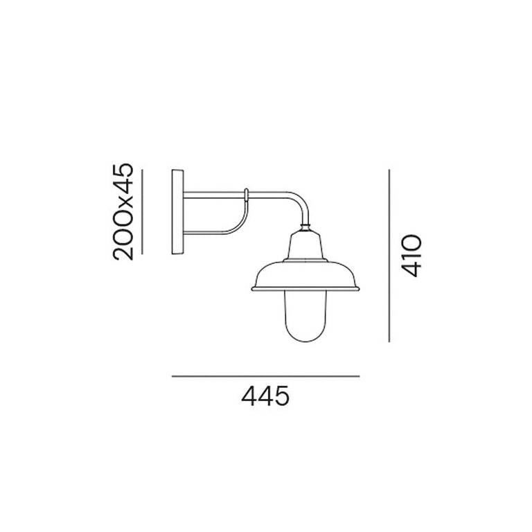 Contrada Straight Arm Wall Light With Clear Glass IP44 - 243.25.ORT