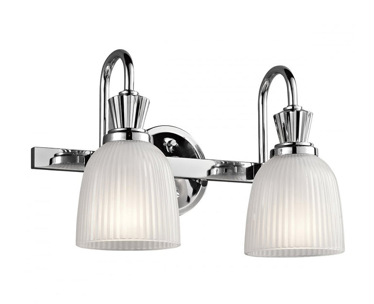 Cora 7W LED Twin Bathroom Wall Light Polished Chrome / Warm White - KL/CORA2/BATH