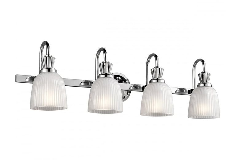Cora 14W LED Quad Bathroom Wall Light Polished Chrome / Warm White - KL/CORA4/BATH