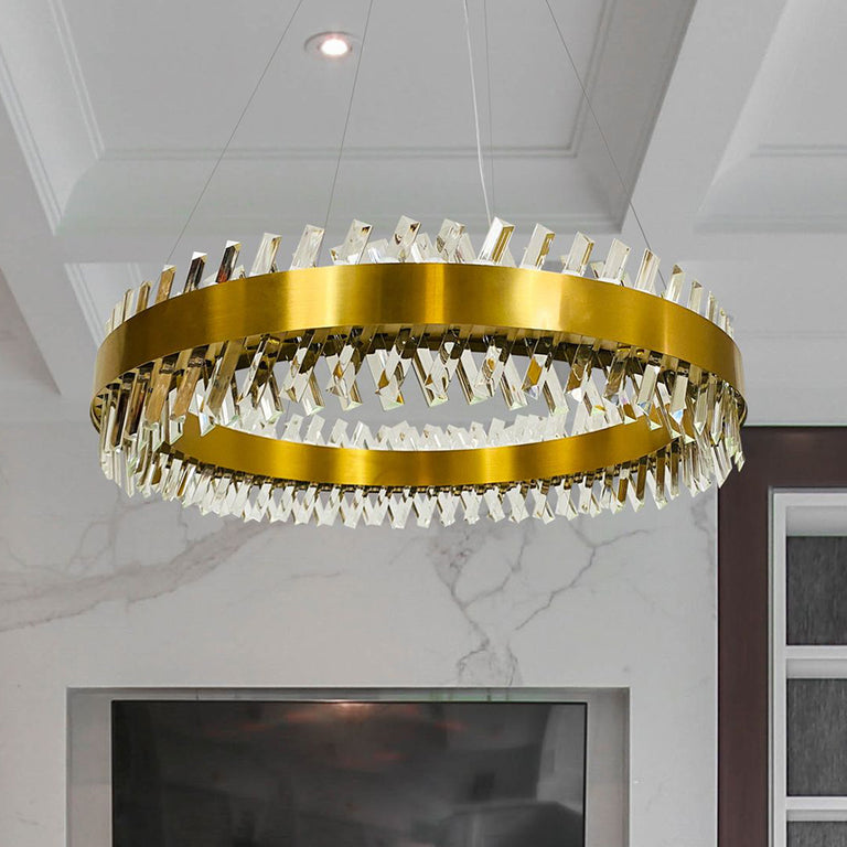 Cross 800mm 95W LED Pendant Gold / Warm White