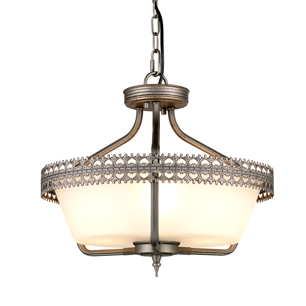 Crown 3 Light Semi Flush / Pendant Iron Gate - CROWN-SF