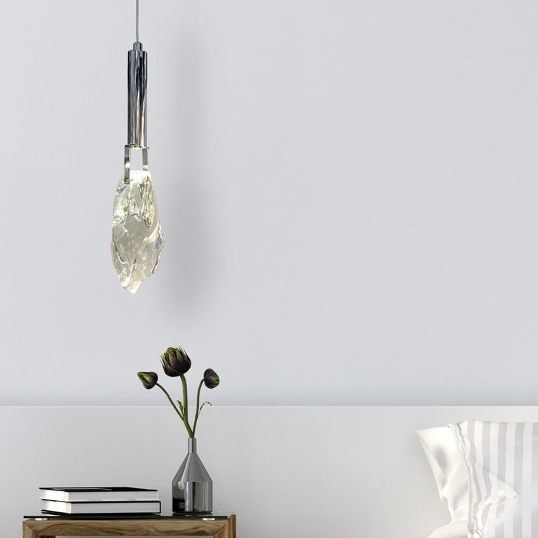 Crystal Cut 3W LED Pendant Chrome Clear / Warm White