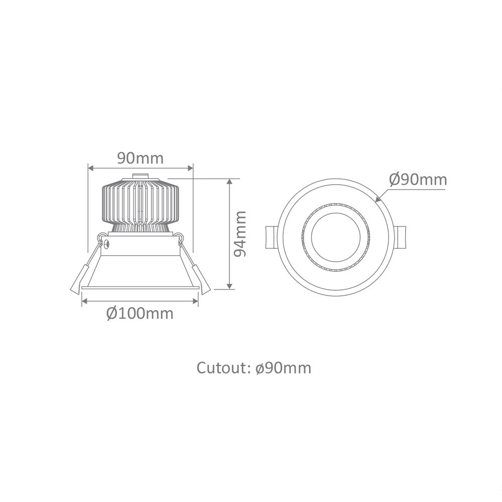 Deep-12 Deepset 12W LED Dimmable Adjustable Downlight White / Tri-Colour - 21732